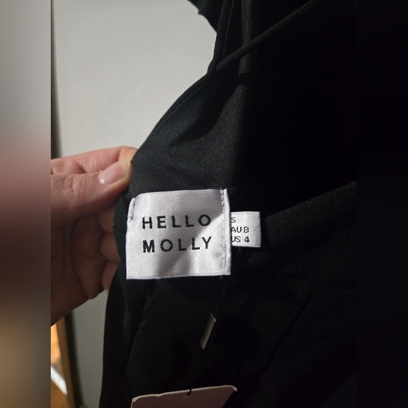 NWT Hello Molly Women's Small Size 4 Hi-Low Ruffle Hem Black Maxi Dress - Picture 9 of 12